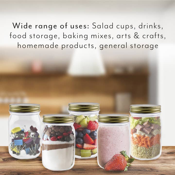 Kurated Korner - Wholesale Jar - Cornucopia 16oz Plastic Mason Jars with Metal Lids (8pk)2