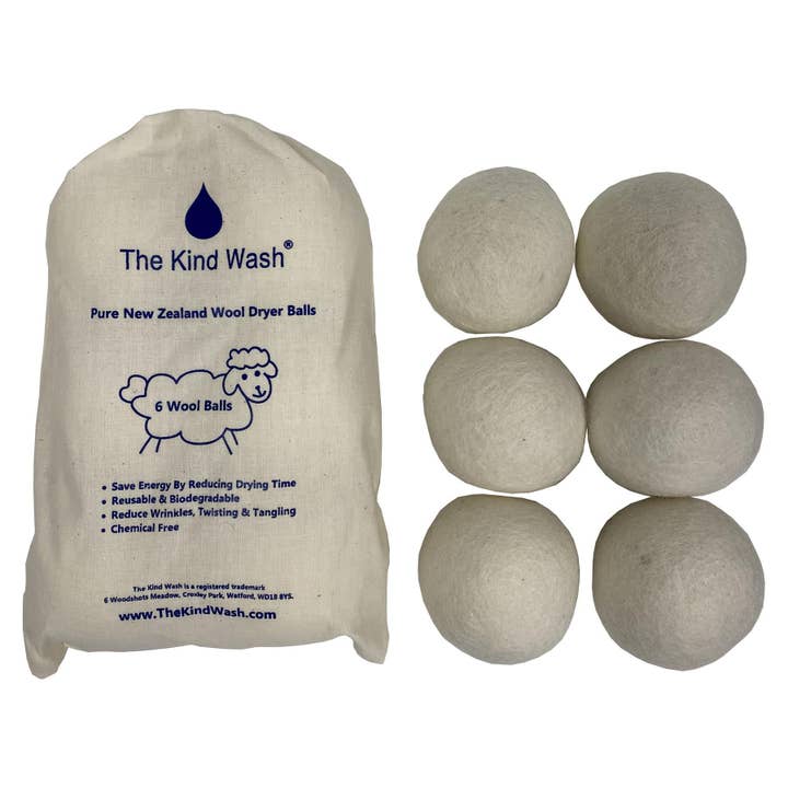 The Kind Wash Wool Dryer Balls 6-Pack for wholesale by The Kind Wash