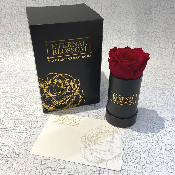 Eternal Blossom Ltd - Wholesale Dried/Pressed Flowers - Individual Blossom Box - Black Box – Preserved Real Roses