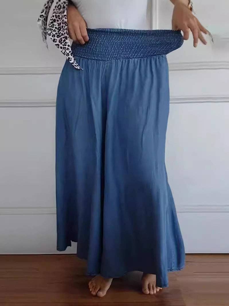 SALINA TRADING INC – wholesale Byxor - Dam – Damers mode avslappnade enkla culottes med hög midja4