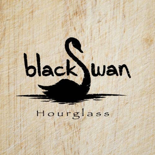 Blackswan Hourglass – wholesale Decorative tabletop object – Magnetic Sand Timer with Live Edge Walnut Base