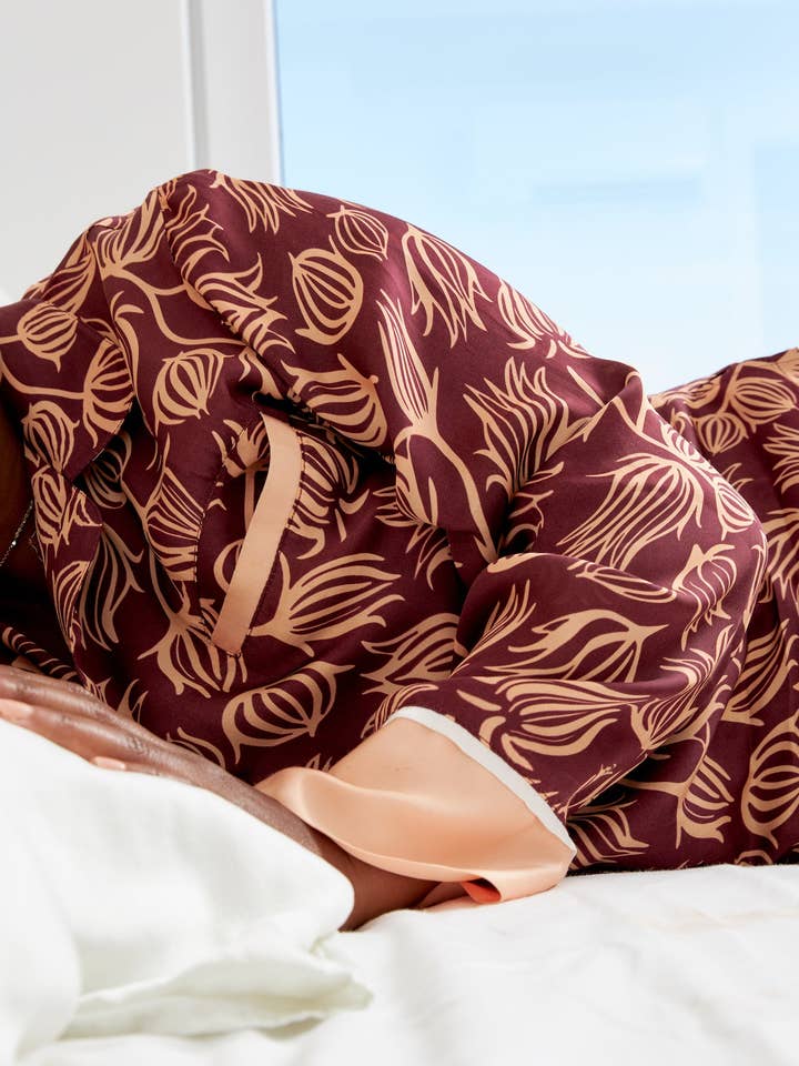 Melda Moda - Wholesale Sleepwear Set - Women's - Satin Women’s Pajamas – Bissap Print