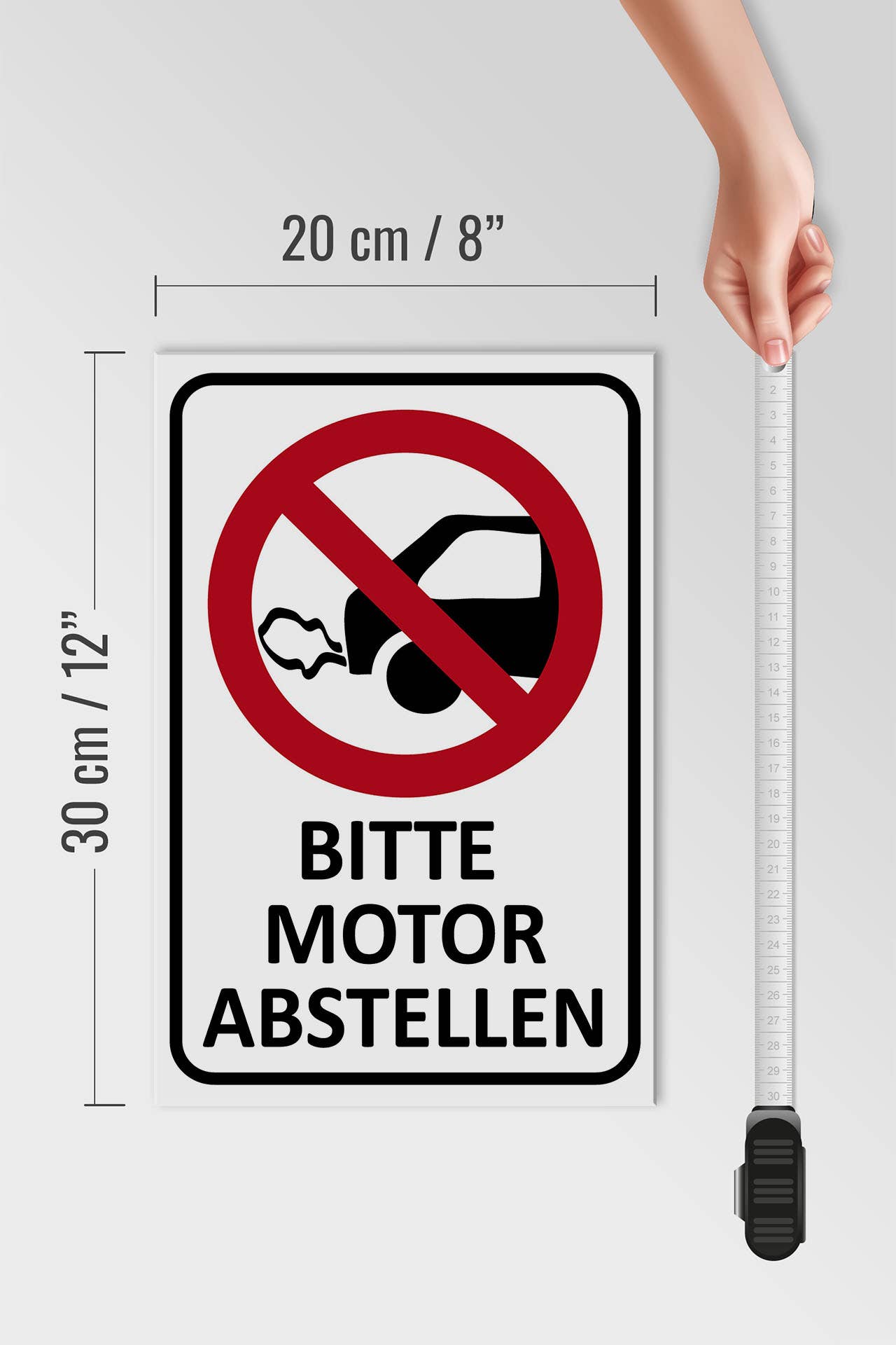 Femer - Wholesale Sign - Wooden sign note 20x30cm Please turn off the engine3