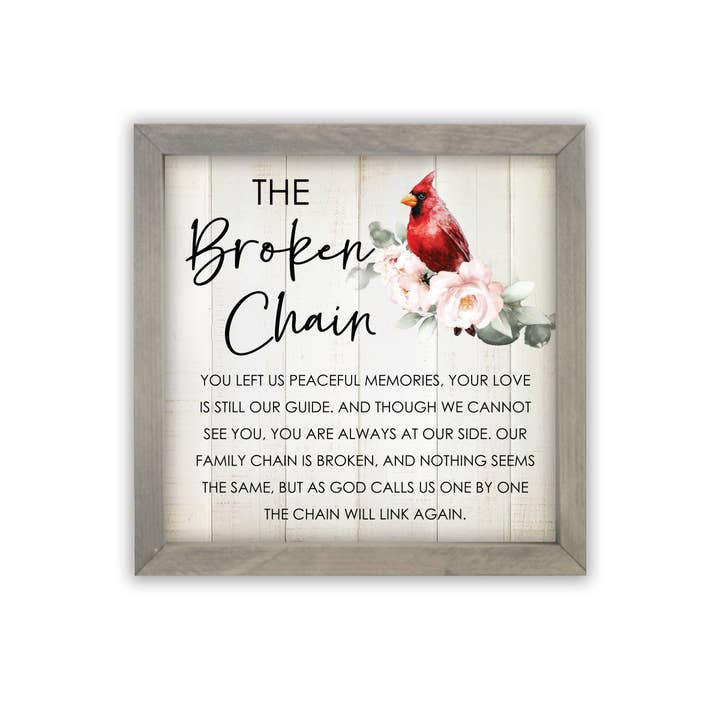 LifeSong Milestones - Wholesale Sign - Cardinal Remembrance: The Broken Chain Framed Shadow Box1