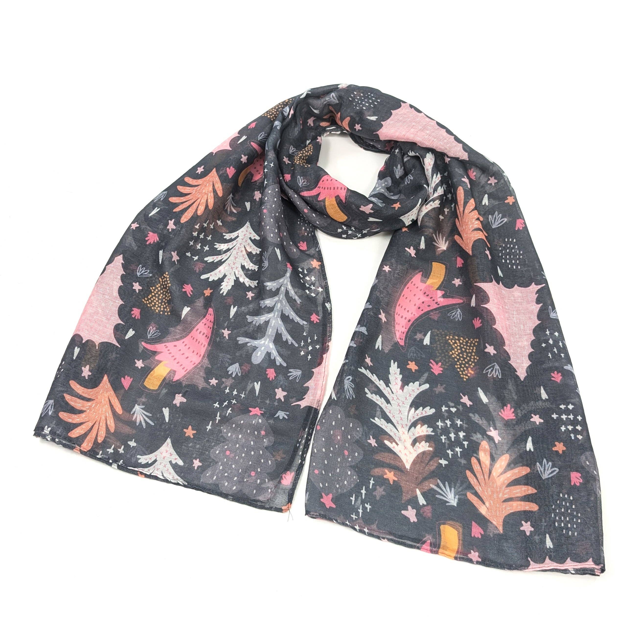 Black Ginger – wholesale Scarf – Women's – Scandi Trees Scarf (70x180cm) - Exclusive Design3