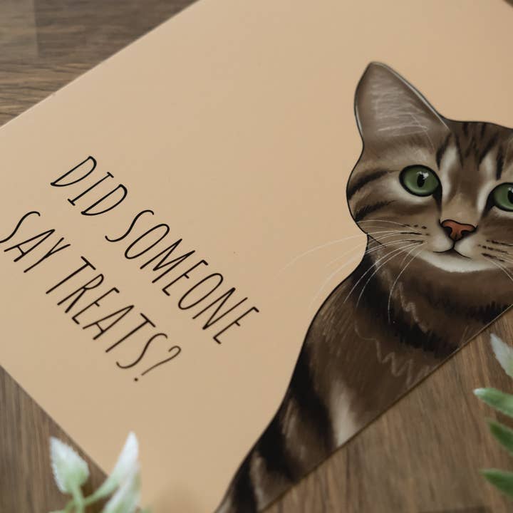 Hayley Jade Design Studio - Wholesale Art Print - Treats Cat Art Print3