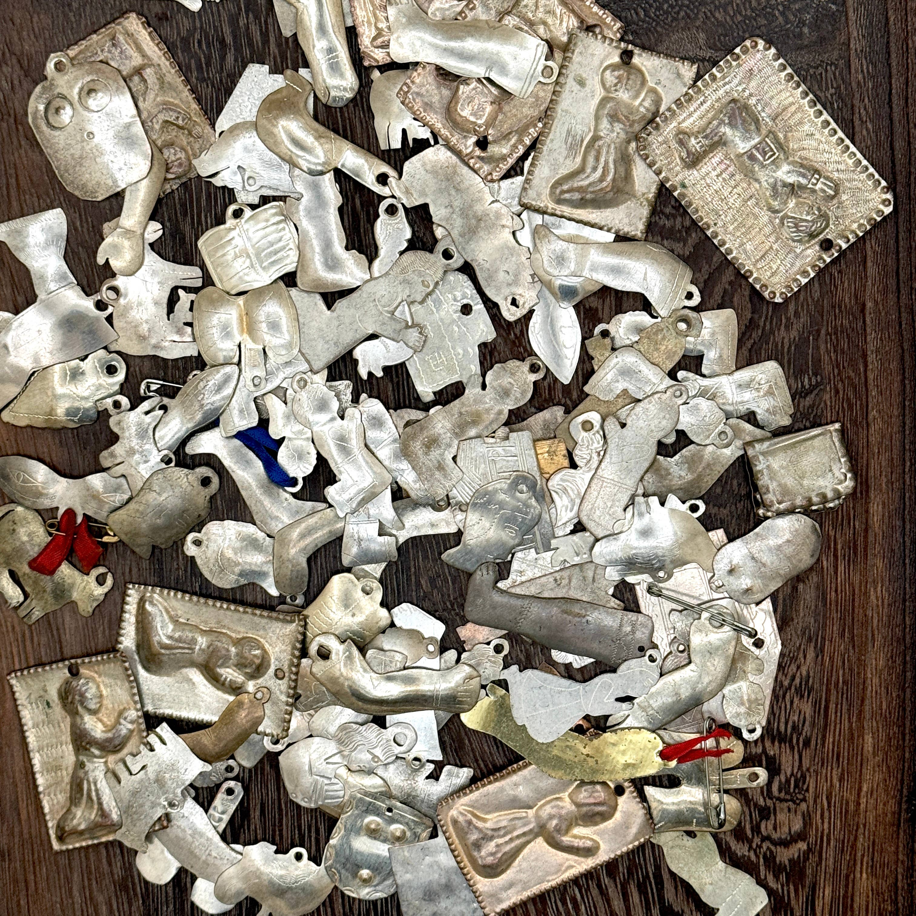 Tesoros Trading Company - Wholesale Ornament - 100 Assorted Vintage Milagros, Peru3