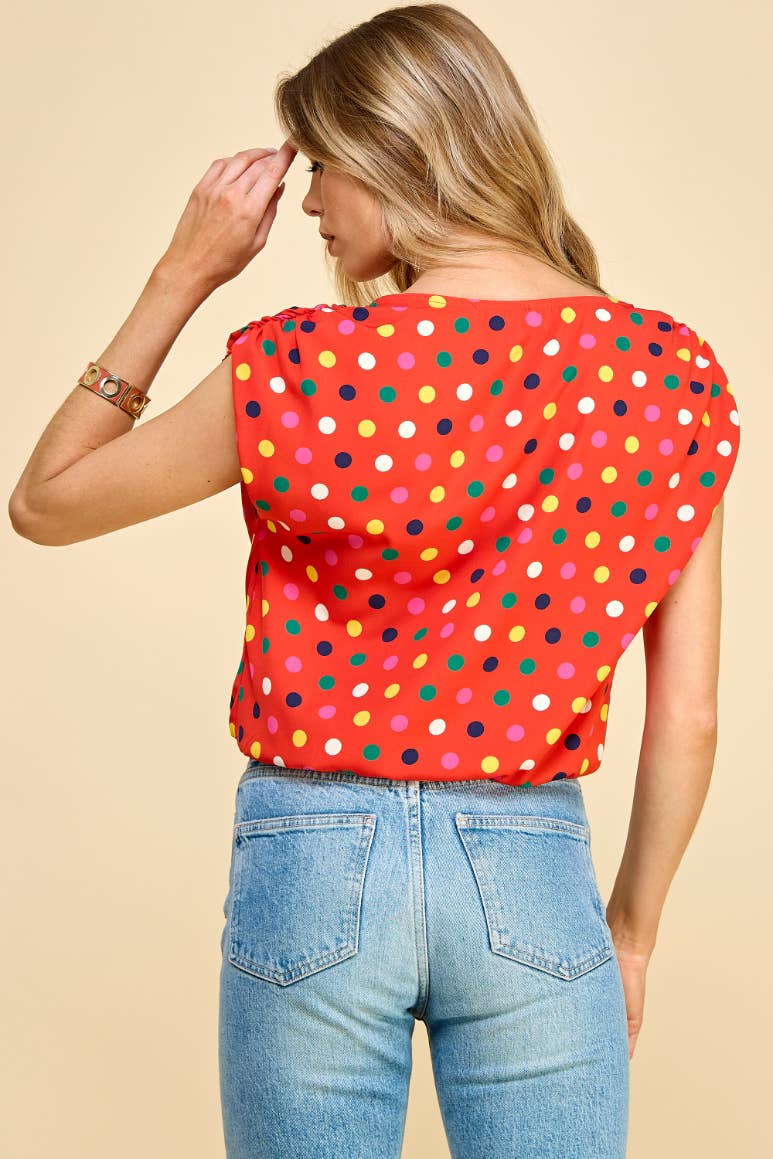 IST1293A Eos Polkadot Blouse Orange for wholesale on Faire1