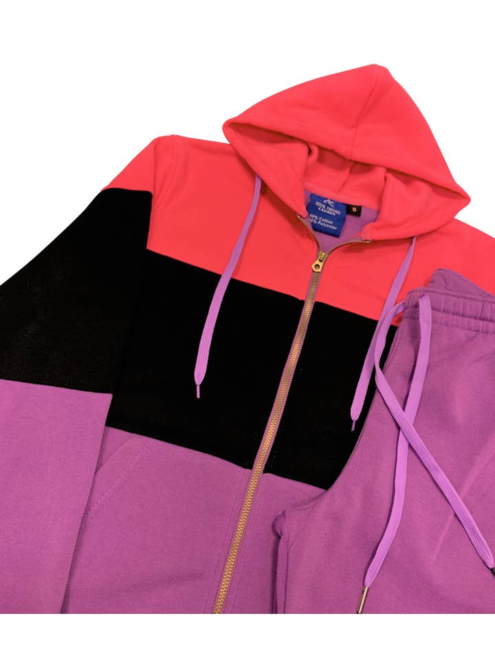 Royal Threads – wholesale Activewear set – Women′s – Women’s Colorful Fleece Sweatsuit Sweat Jacket & Jogger Sweatpants Outfit15