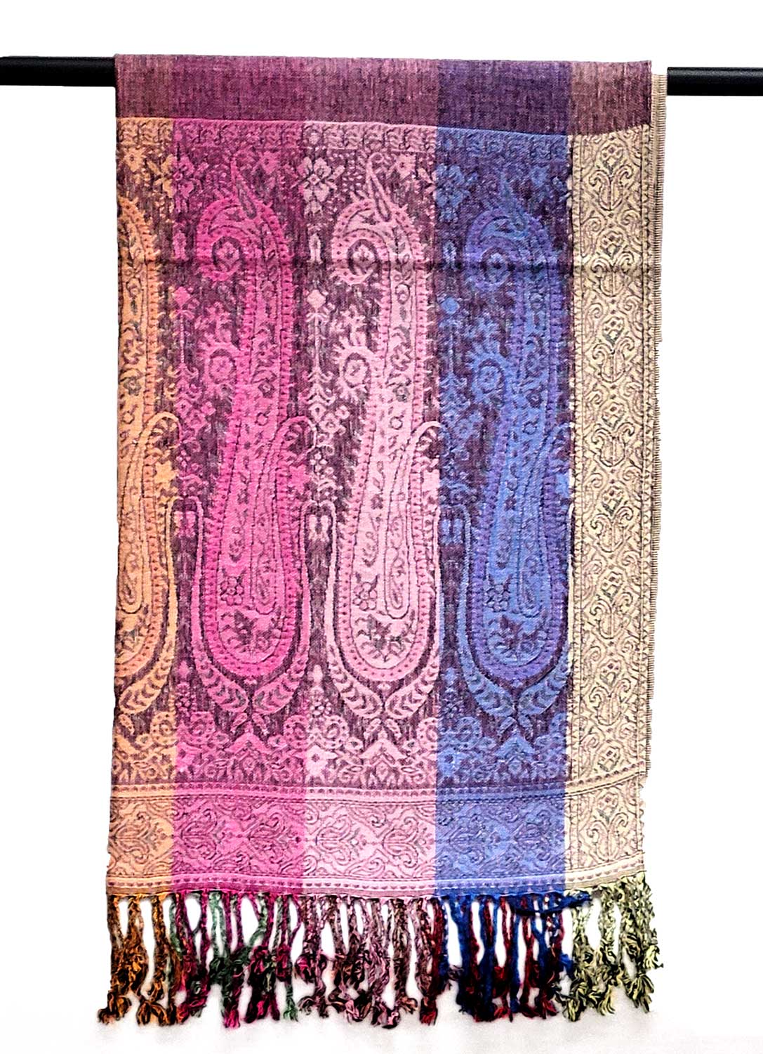 SERENITA - Wholesale Scarf - Women's - 6 Pack Pashmina Paisley Section Rainbow Shawl Wraps Assorted7