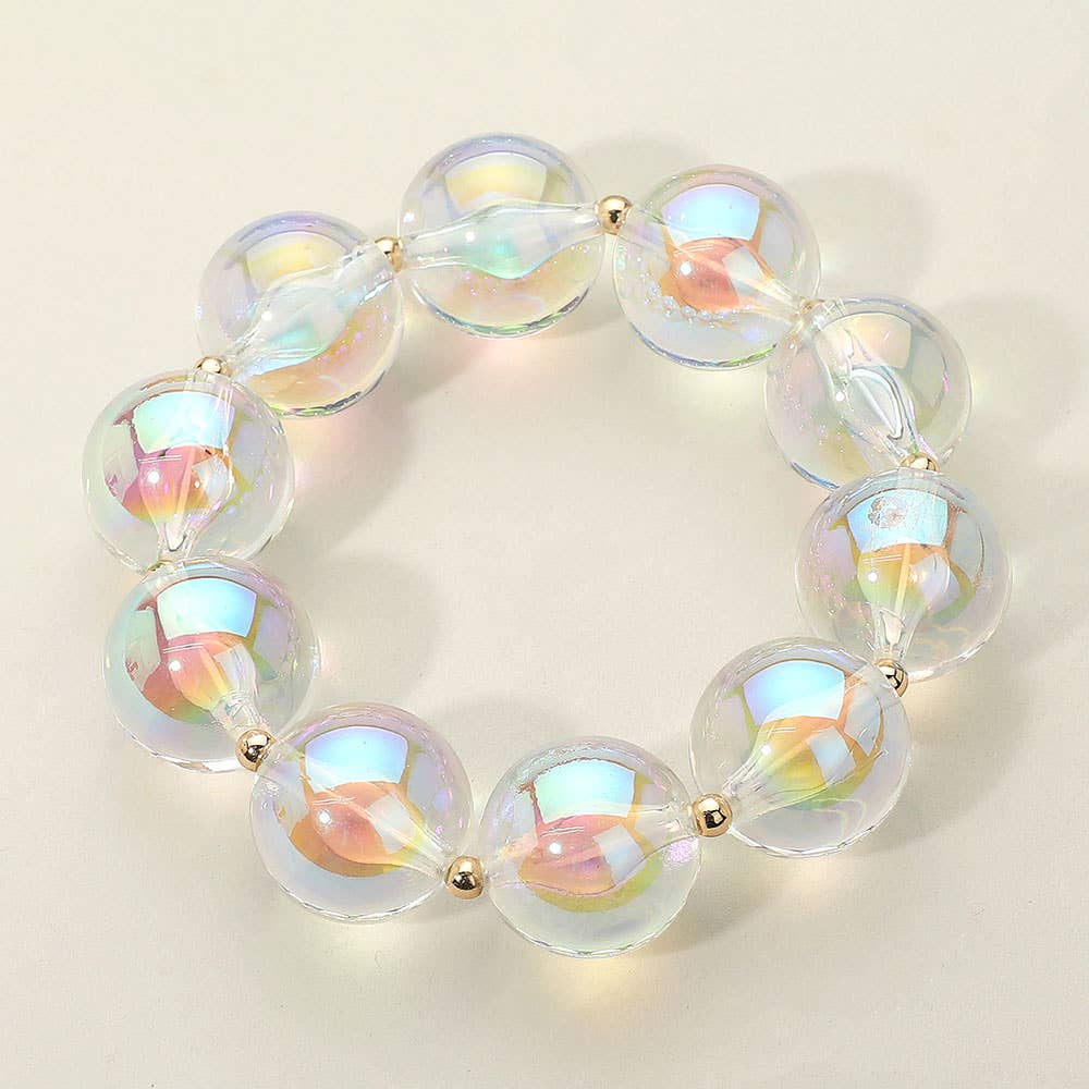 Sensibling Corp. - Wholesale Beaded Bracelet - Chunky Iridescent Ball Beaded Bracelet13