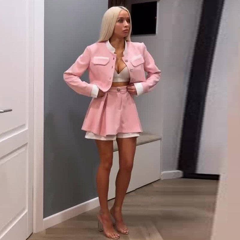 kycozy – Engroshandel Top- og shortssæt (IKKE loungewear) - Dame – Chanel-stil tweed jakkesæt sæt2