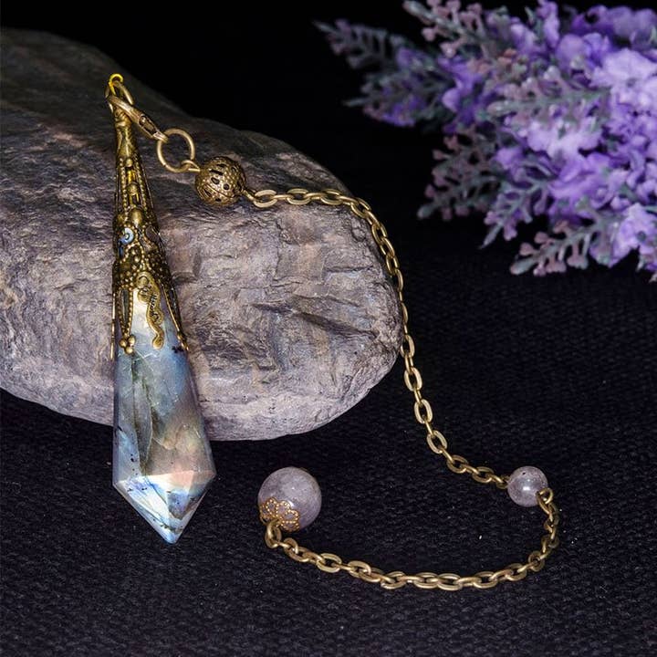GemMeet - Wholesale Spiritual Stone/Crystal - Grey Moonstone Protection Pendulum