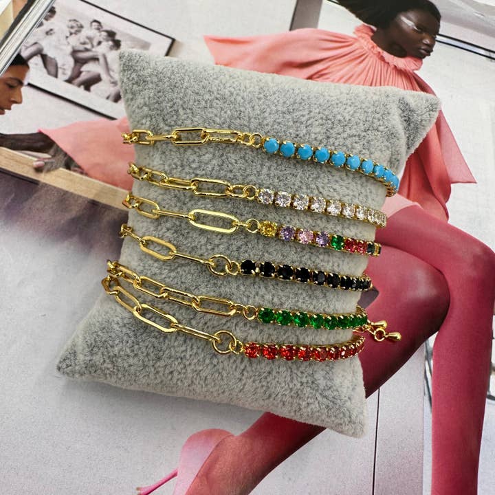 Büroklammer und Tennisarmband mischen für den Großhandel von E ACCESORIES JEWERLY