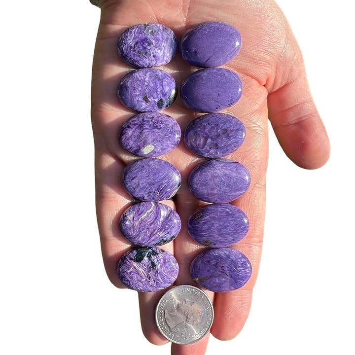 New Moon Beginnings - Wholesale Spiritual Stone/Crystal - Charoite Cabochon Oval5
