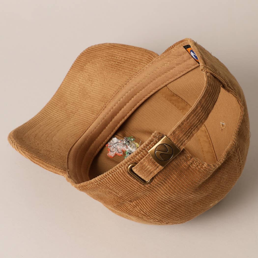 Fashion City - Wholesale Baseball Cap - Women's - Watercolor Flower Embroidered Corduroy Cap4