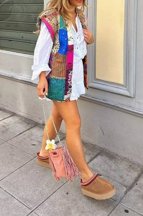 Sleeveless Floral Patchwork Quilted Vest for wholesale on Faire8