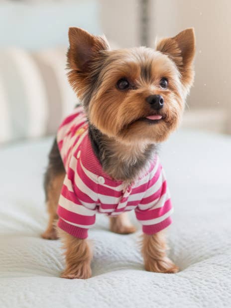 Sudadera con capucha a rayas Bonnie - Rosa S331PK para venta al por mayor de Dandy's Pawsome