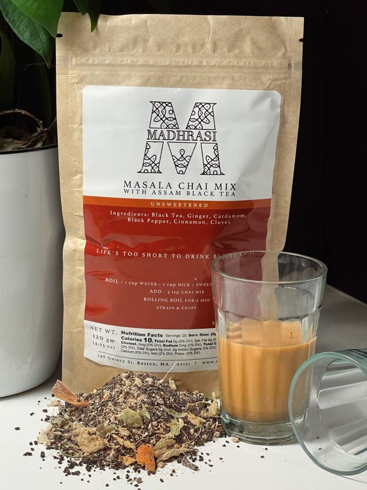 Masala Chai Mix (Loose Leaf Tea + Spices) 120g for wholesale by Madhrasi