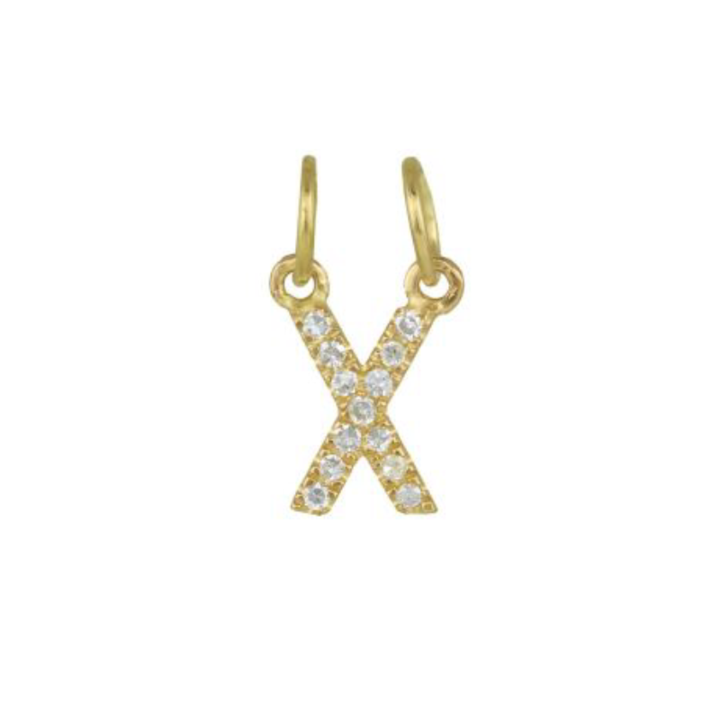 Ashley Schenkein Jewelry Design - Wholesale Pendant/Charm Necklace - Diamond Initial Charm 14K Yellow Gold Necklace25