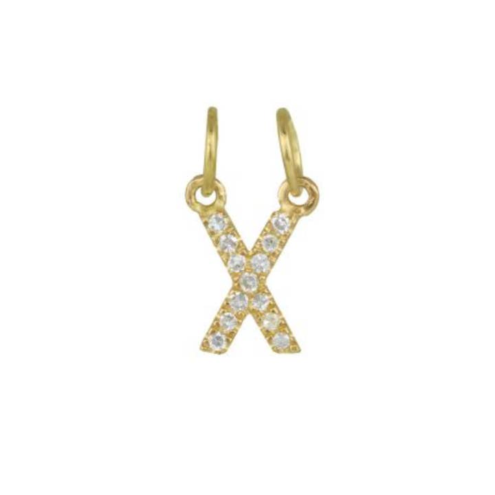 Ashley Schenkein Jewelry Design - Wholesale Pendant/Charm Necklace - Diamond Initial Charm 14K Yellow Gold Necklace25