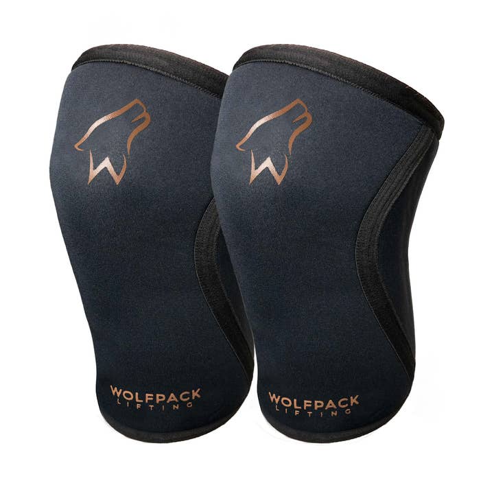Mangas para Joelhos - Preto/Castanho por atacado de Wolfpack Lifting