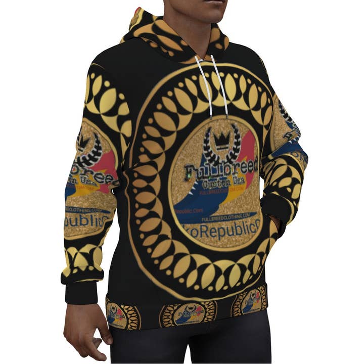 Moletom com capuz masculino com estampa total por atacado de fullbreedcustom