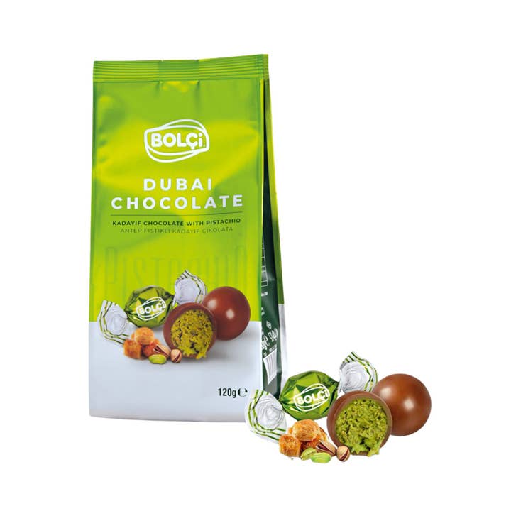 CENTRO DOLCE FRIULI - Wholesale Chocolate Covered Sweets - Dubai chocolates filled with pistachio - in bag - 120 g