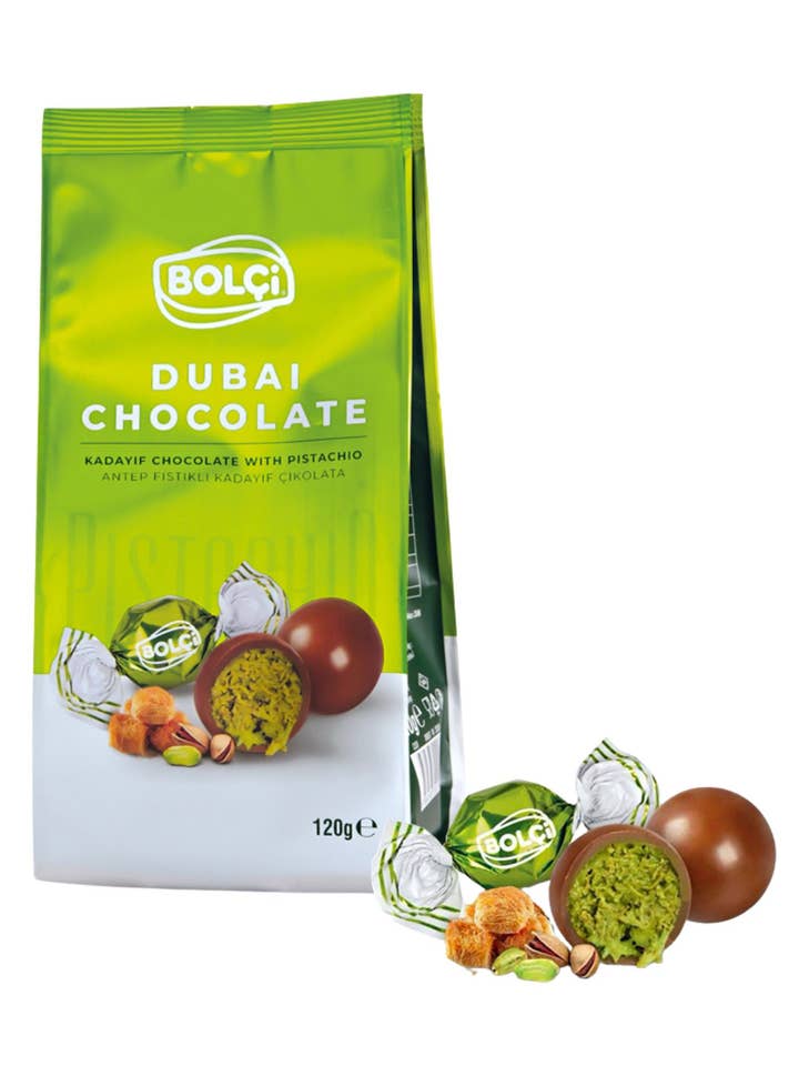 Dubai chokolader fyldt med pistacie - i pose - 120 g for engroshandel hos CENTRO DOLCE FRIULI