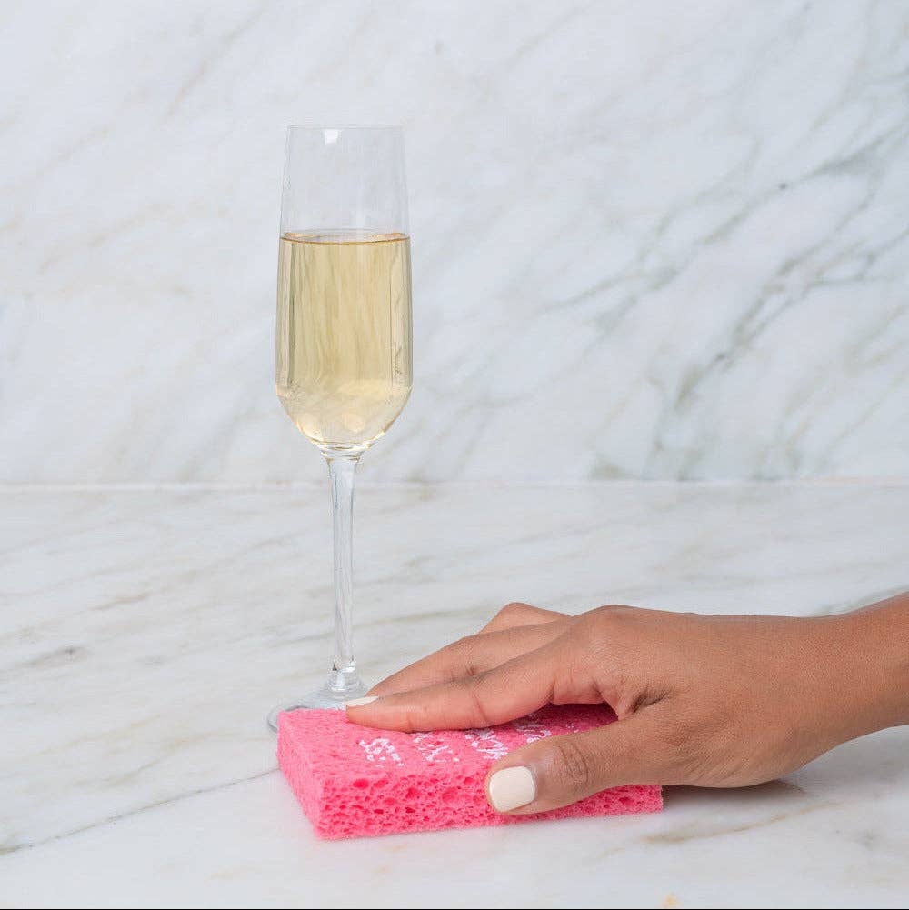 Wine Wash Co. - Wholesale Cleaning Sponge - Biodegradable Pop-Up Sponge - Pink/Orange1