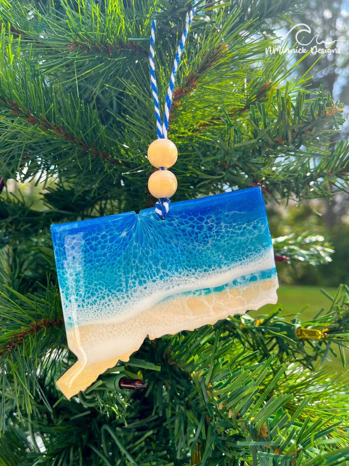 Connecticut Beach Ornament for wholesale by NMinnick Designs