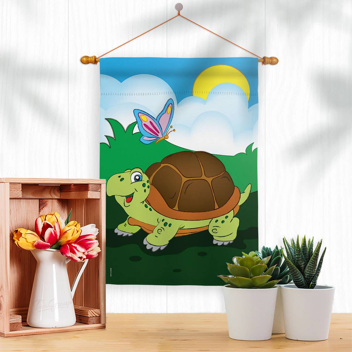 Two Group Flag Co - Vente Drapeaux - Drapeau de décoration d'amis de jardin avec animaux tortues2