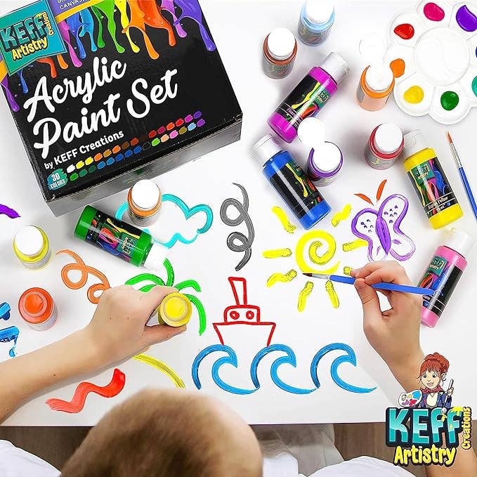 Keff Creations - Wholesale Paint Set - 30 Color Bottles Acrylic Paint Set6
