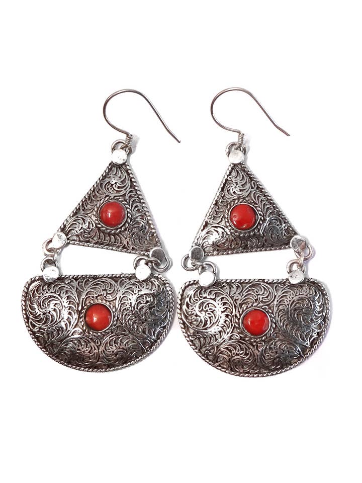 Half Moon Filigree Earring for wholesale by Zig Zag Asian Collection