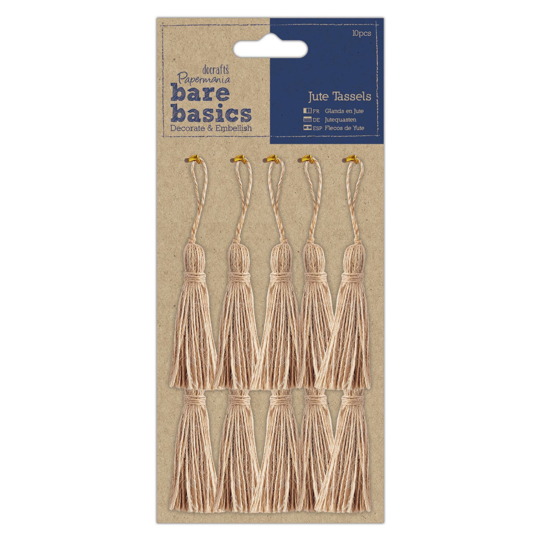 West Design Products – wholesale Craft supplies – Bare Basics - Jute Tassels (10pcs)0