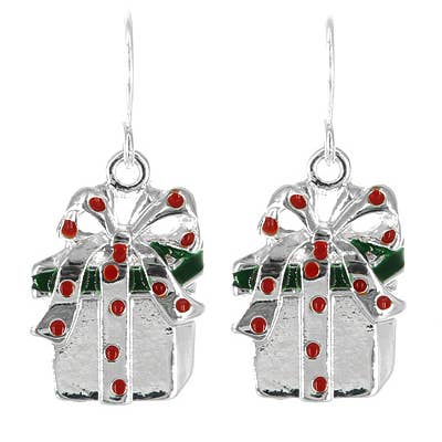 FR4153 Christmas Gift Boxes with Red Dots Ribbon Earrings for wholesale by 0011 PREMIERE