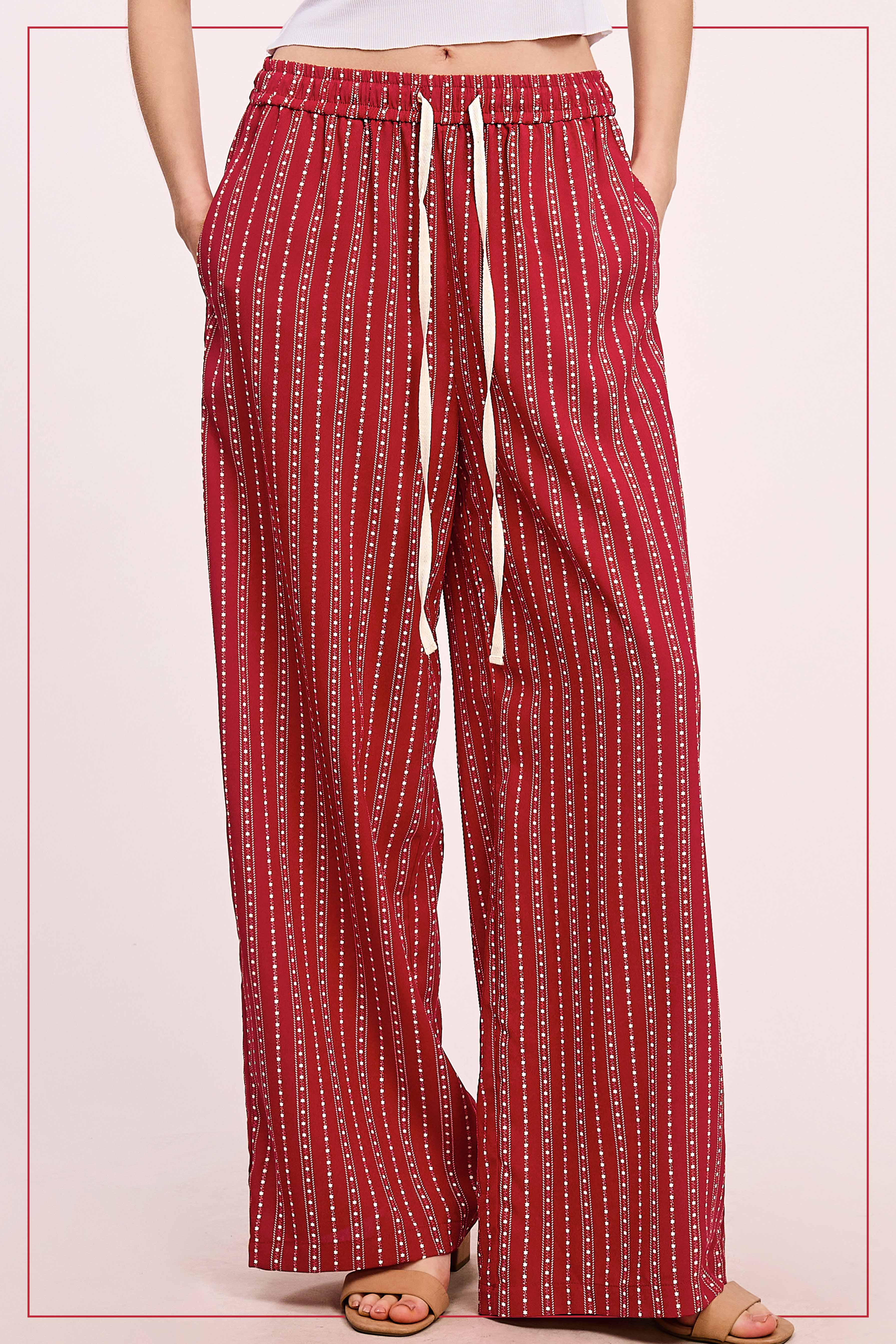 La Miel – Calças - Mulher por atacado – JDP4228-Calças de Design Padronizado de Corte Descontraído Com Bolsos5