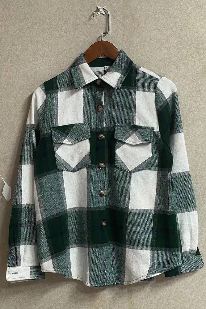 UNISHE - Wholesale Shirt Jacket/Shacket - Women's - TOPW439 Plaid Flannel Shacket Jacket6