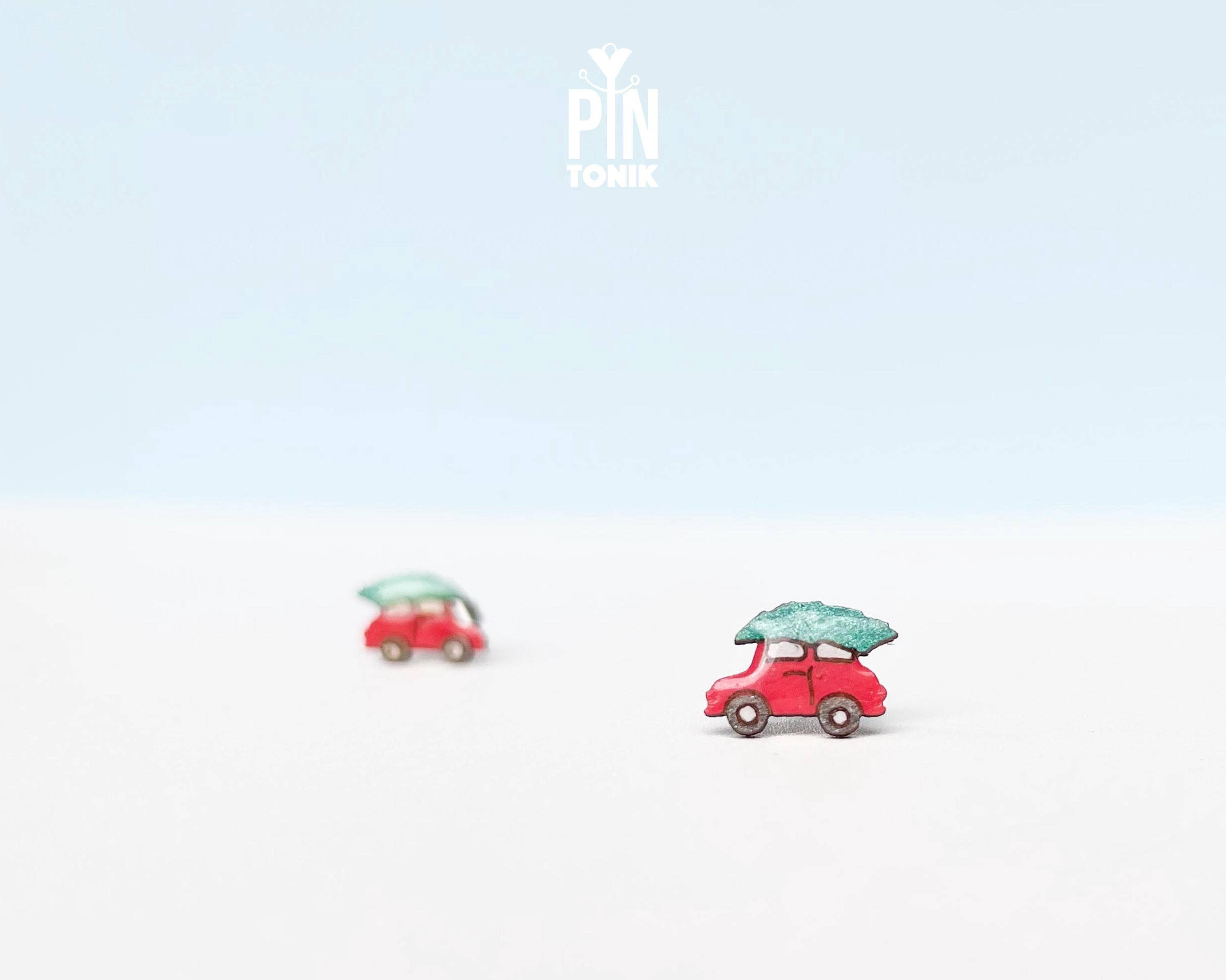 PinTonik - Wholesale Stud/Post Earrings - Christmas Tree Car Stud Earrings - Fun Gifts0