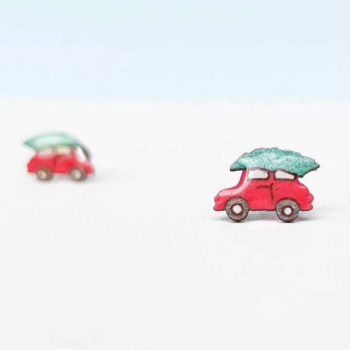 PinTonik - Wholesale Stud/Post Earrings - Christmas Tree Car Stud Earrings - Fun Gifts0