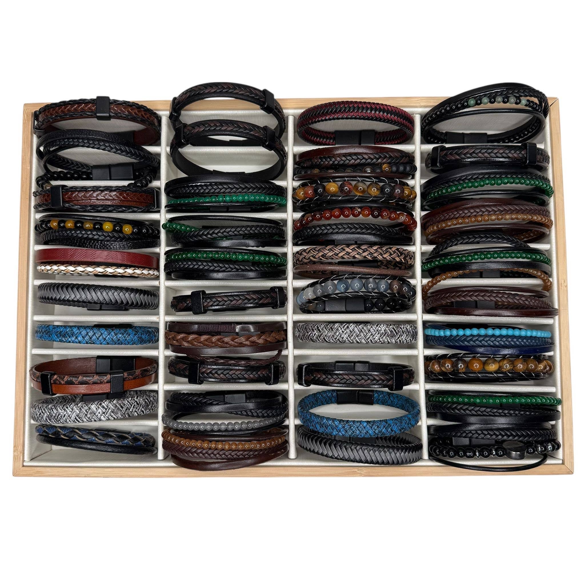 Loli – wholesale Cuff bracelet – Men’s Leather & Bead Bracelet Mix – 48 Piece Display3