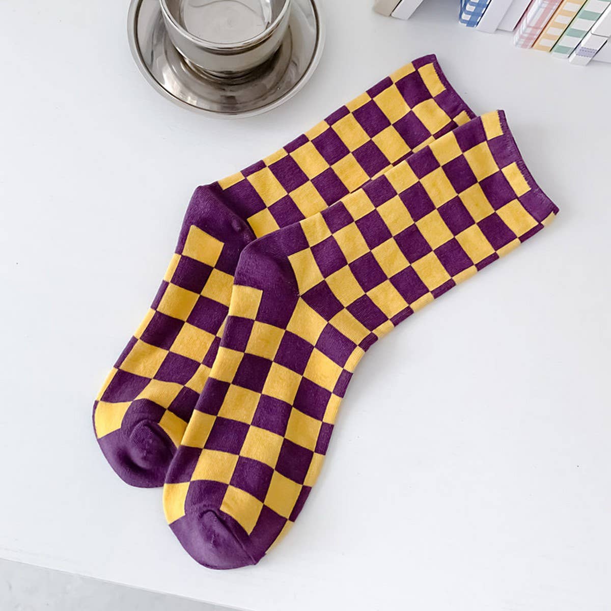ACCITY - Wholesale Socks - Unisex - NEW ALL-PLAID MID-TUBE SOCKS FOR MEN AND WOMEN_CWMS04056
