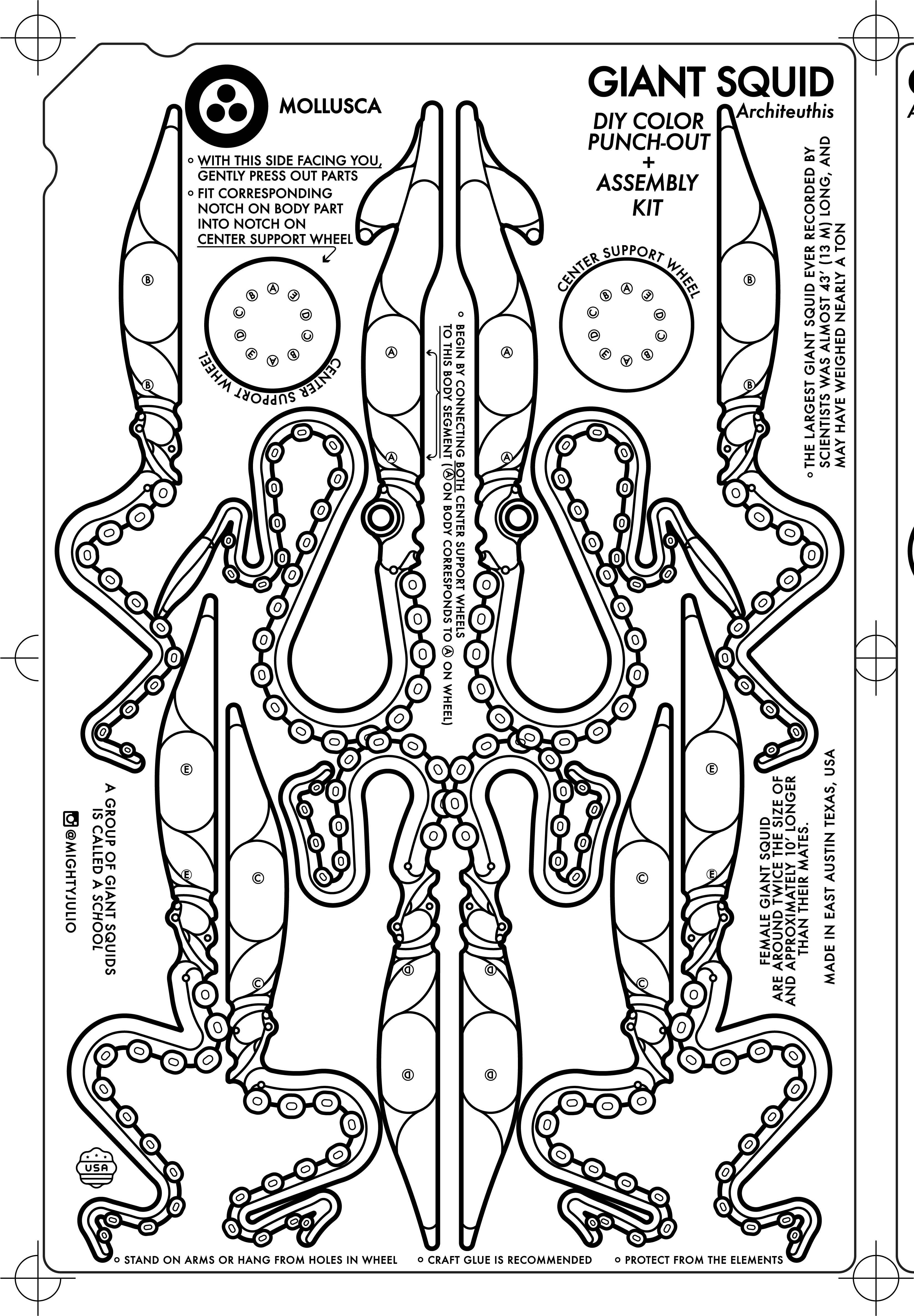 JCR WORK – wholesale DIY-pysselkit – MOLLUSCA: DIY FÄRG JÄTTE BLÄCKFISK0
