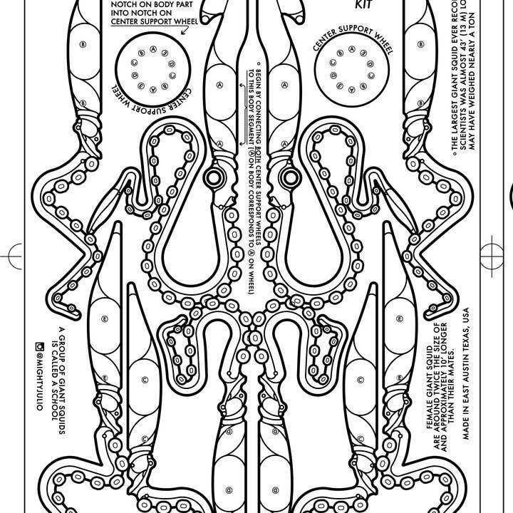 JCR WORK - Wholesale DIY Craft Kit - MOLLUSCA : DIY COLOR GIANT SQUID