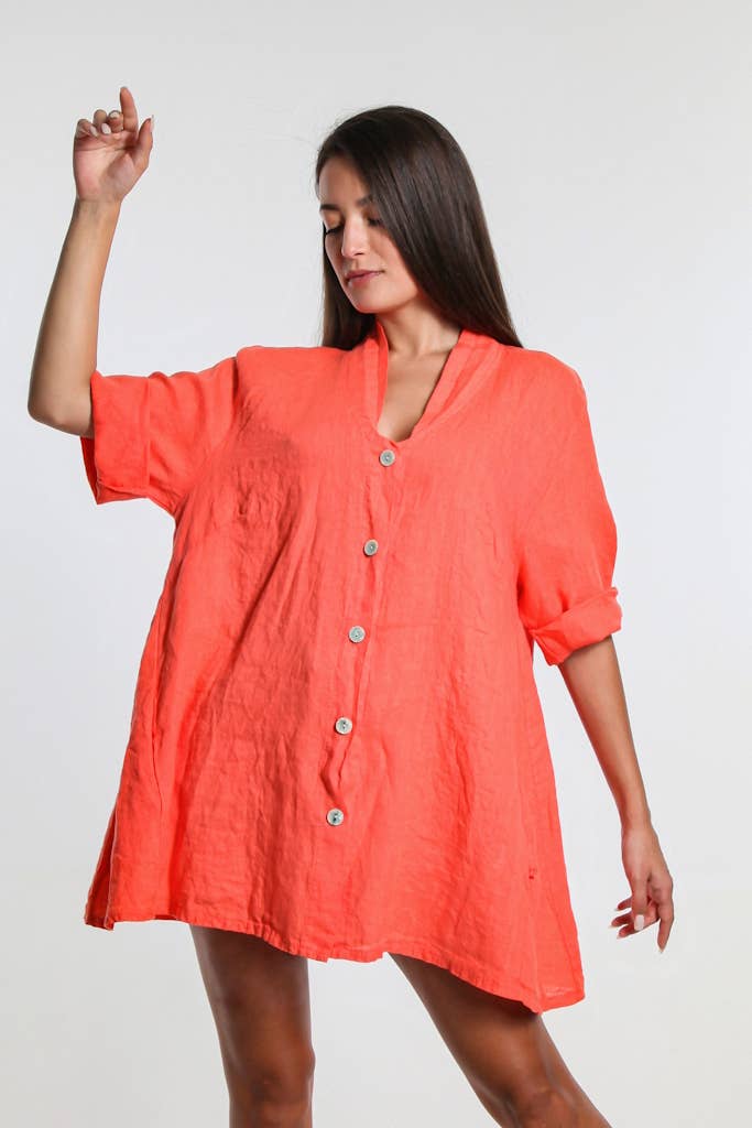 TINA Stephens Italy/Tees By Tina – Großhandel Hemd mit Button-down-Kragen – Damen – Princess Swing Top mit Taschen (BQ164)8