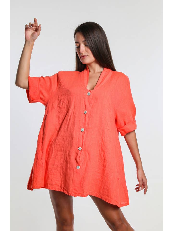 TINA Stephens Italy/Tees By Tina – Großhandel Hemd mit Button-down-Kragen – Damen – Princess Swing Top mit Taschen (BQ164)8