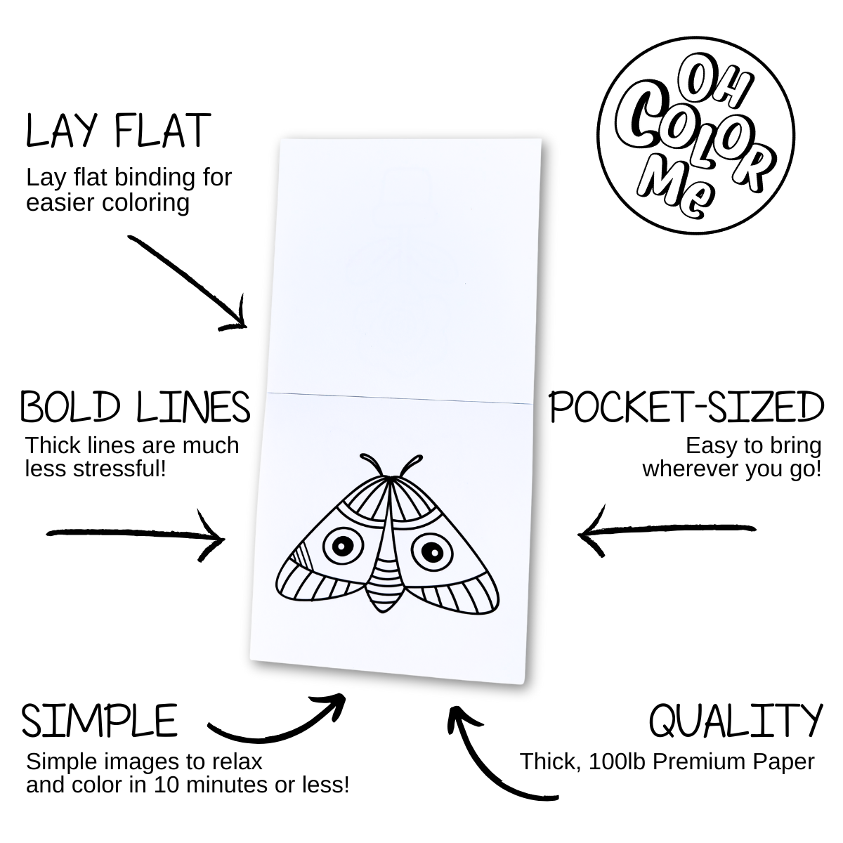 Oh Color Me - Wholesale Colouring and activity book – adult - Mini Coloring Book Pattern Escape, 4"x4", Valentines Gift4