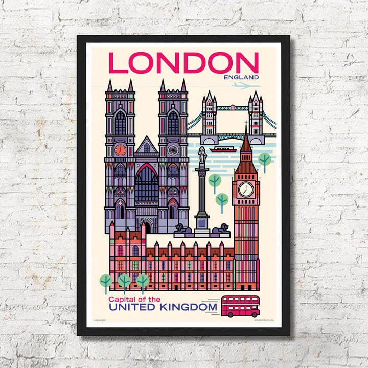 London Skyline muurdecoratie voor aan de muur voor wholesale door Red Robot Design & Illustration