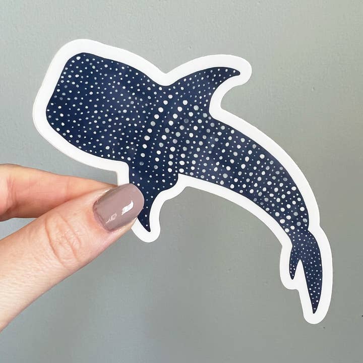 Sticker en vinyle Whale Shark pour la vente par Lemon Press Studio