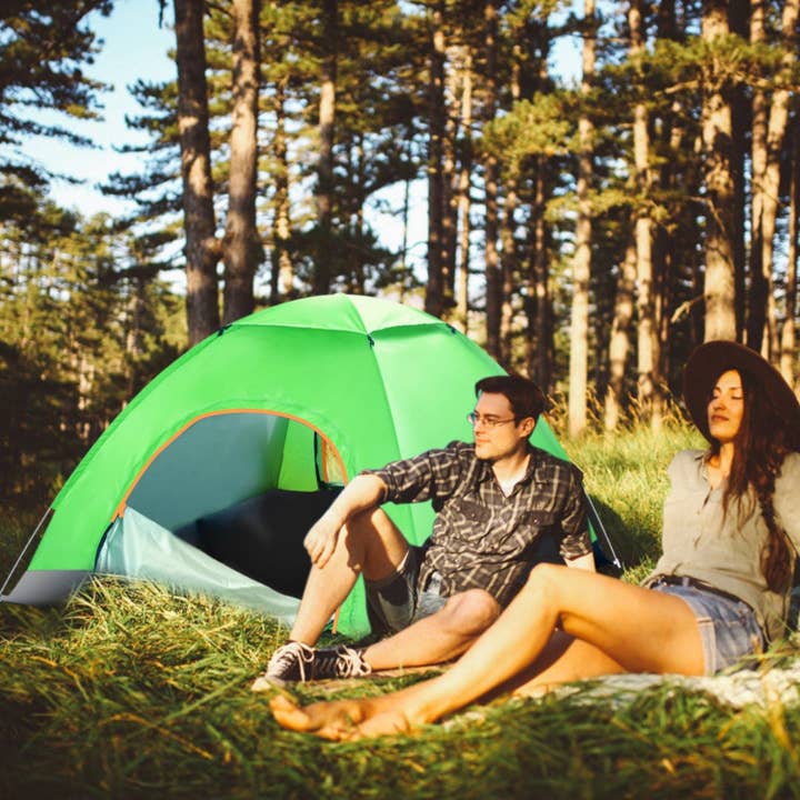 Hard Rock Health Stores - Wholesale Tent - 4 Persons Camping Waterproof Tent Pop Up Tent Instant Setup Tent w/2 Mosquito Net Doors Carrying Bag Folding 4 Seasons4